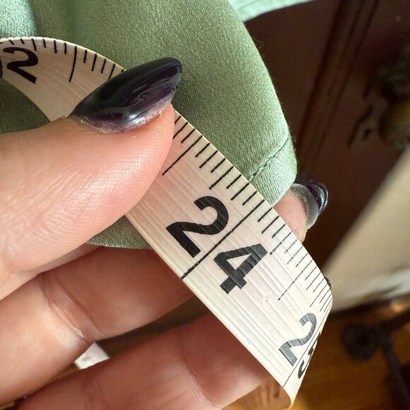 CITRON Santa Monica | Sage Green Silk Sleeveless Shell Top | Medium - Picture 7 of 7